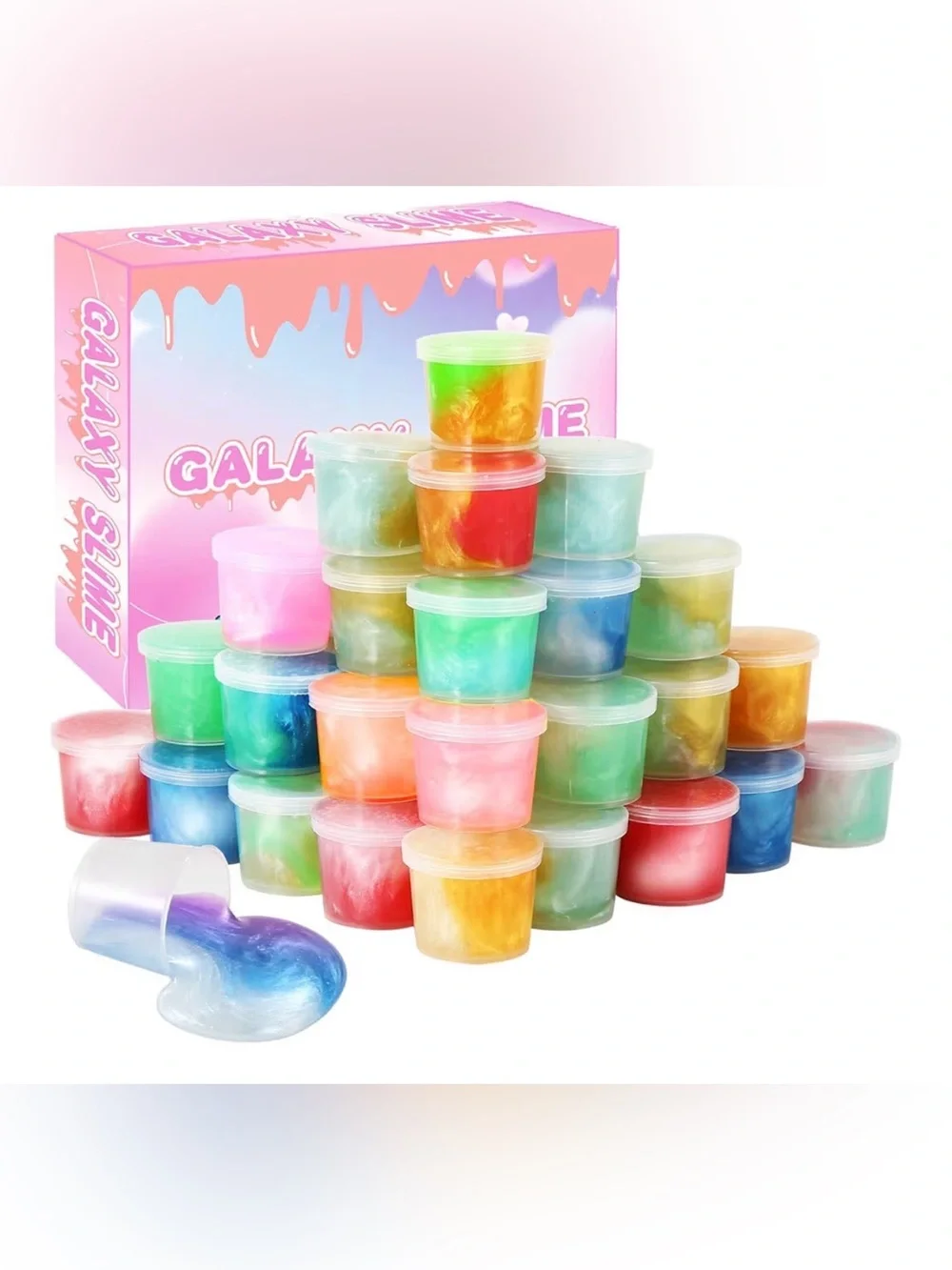 Galaxy Slime Party Favors 30 Pack, Stretchy, Non-Sticky, Non-Mess Party Favors